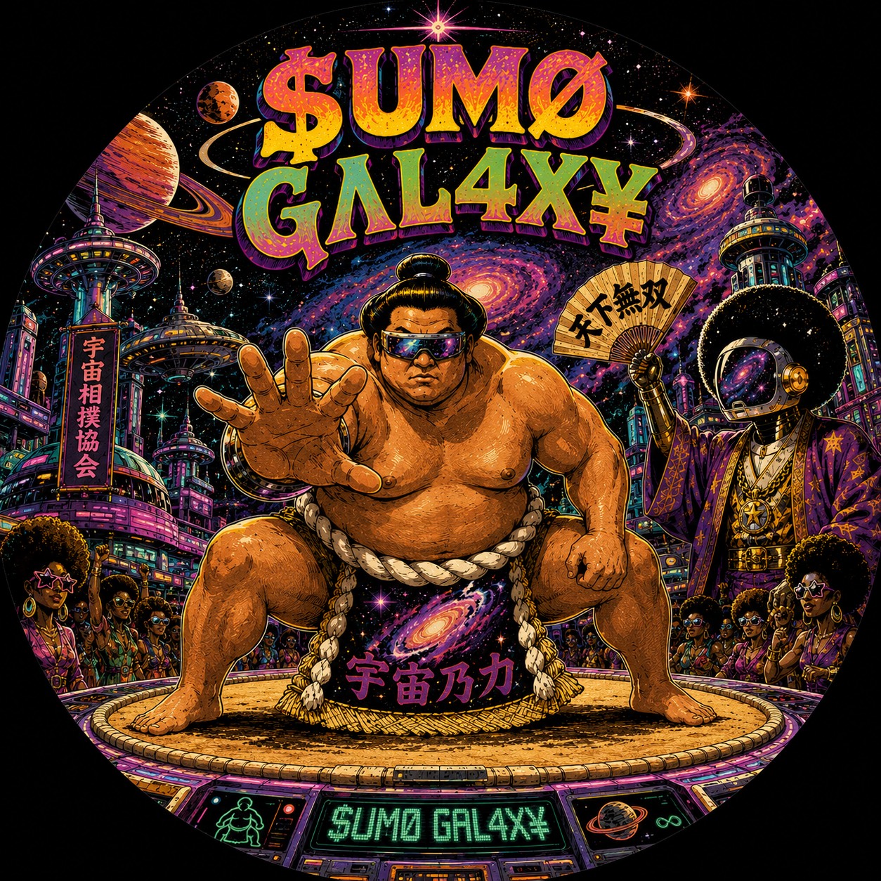 $UMØ GΛL4X¥ cosmic sumo graphic